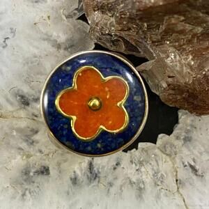 Carolyn Pollack Sterling Silver Multistone Flower Chip Inlay Ring For Women